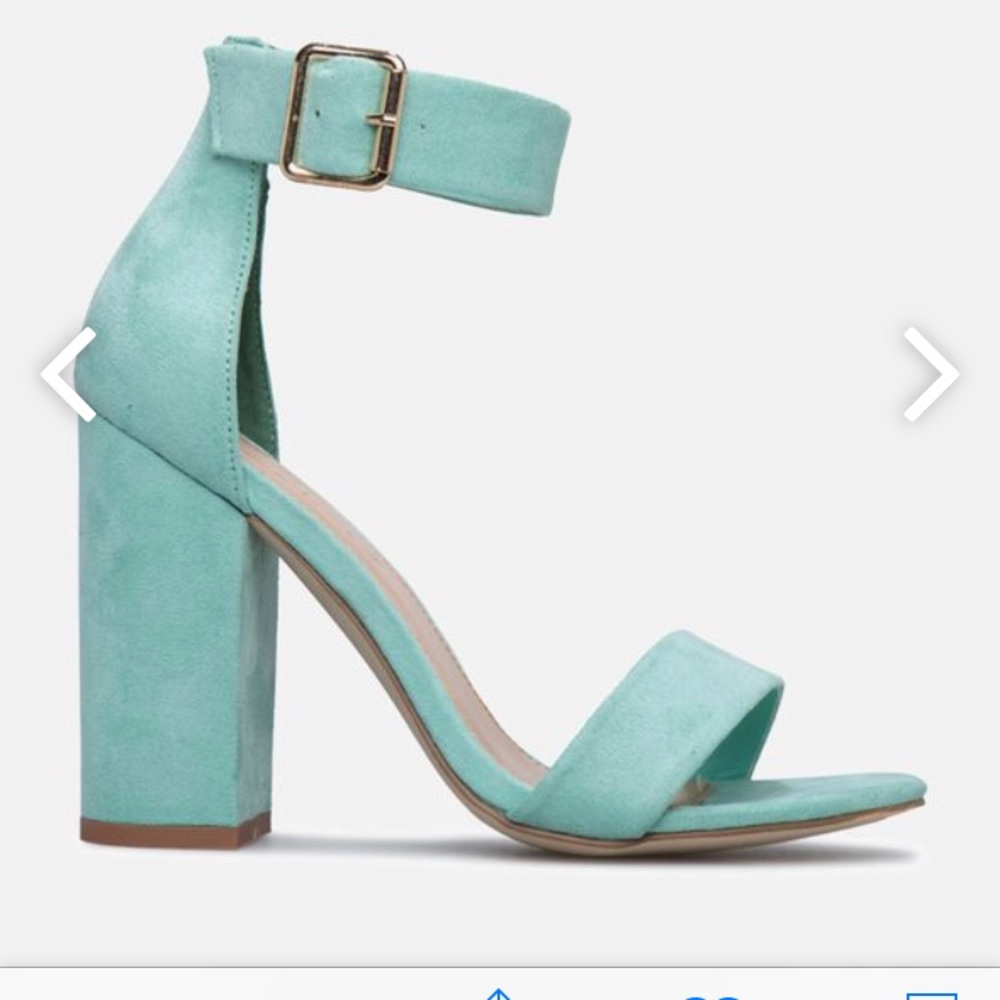 Mint Block Heels